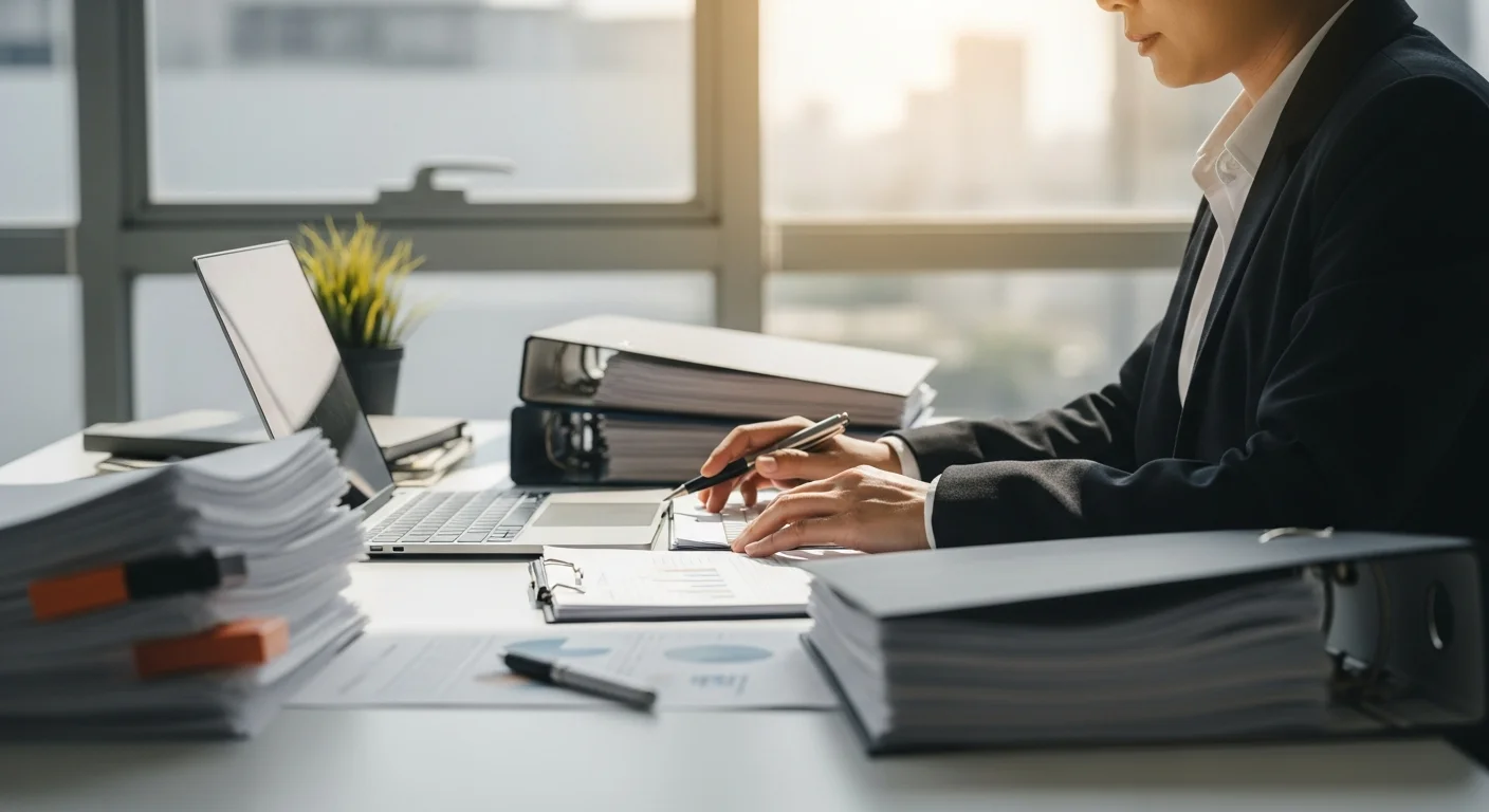 Professional studying for CGRC certification with governance and compliance materials