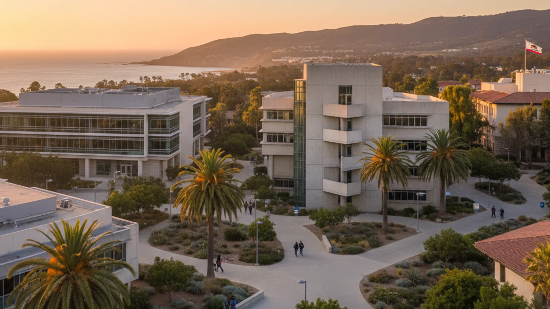 California university campus with networking equipment and technology infrastructure